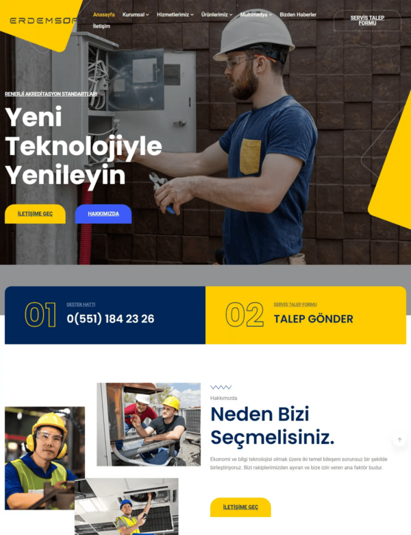 Tamir, Bakım ve Onarım Hizmetleri Hazır Web Sitesi Yazılımı - Görsel 2