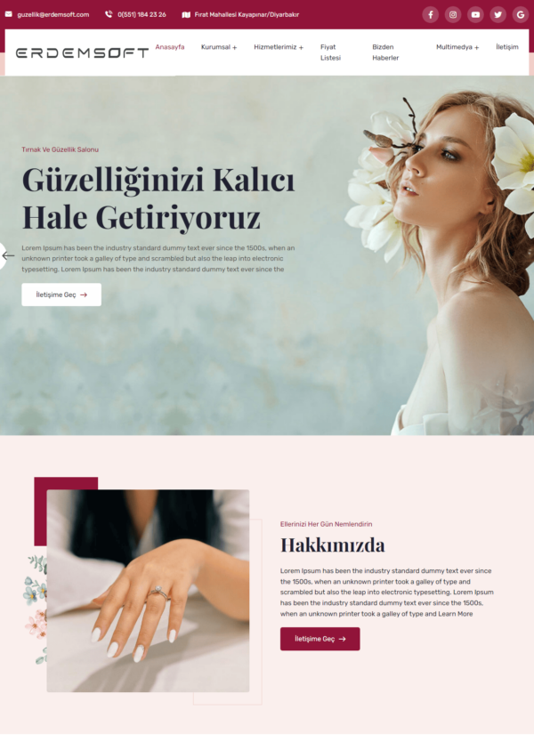 Güzellik Salonu ve Lazer Epilasyon Hazır Web Sitesi Yazılımı - Görsel 2