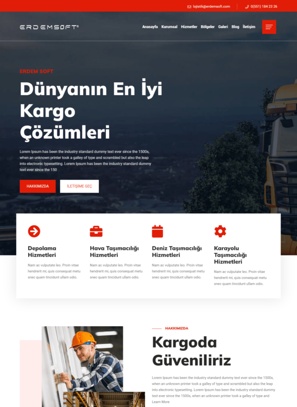 Nakliye, Lojistik ve Evden Eve Taşımacılık Hazır Web Sitesi Yazılımı - Görsel 2