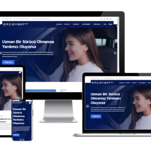 Sürücü ve Ehliyet Kursu, İleri Sürüş Eğitimi Hazır Web Sitesi Yazılımı
